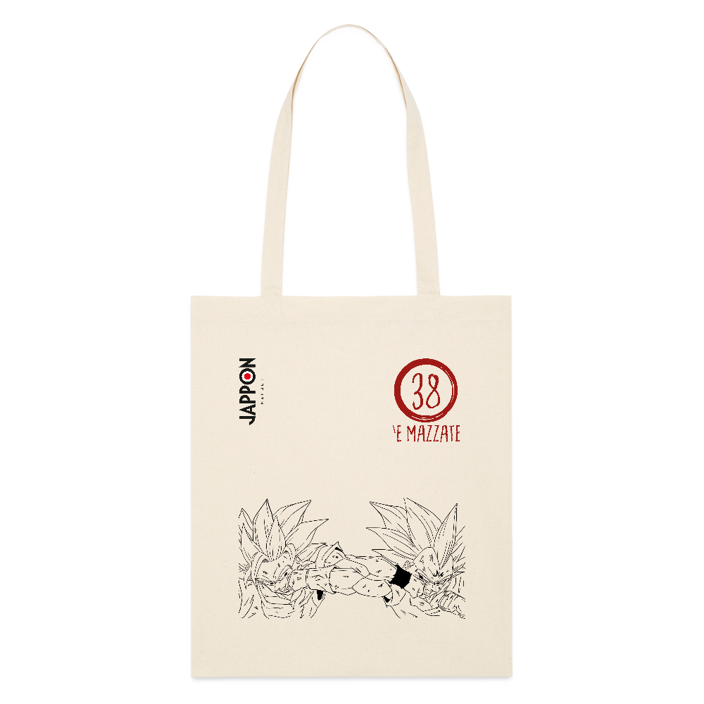 38 GokuVSMajinVegeta - Tote Bag - bianco grigio