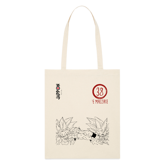 38 GokuVSMajinVegeta - Tote Bag - bianco grigio